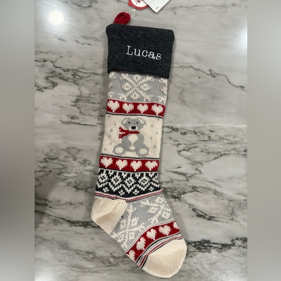 Pottery Barn Natural Fair Isle Stocking - Picture 1 of 3